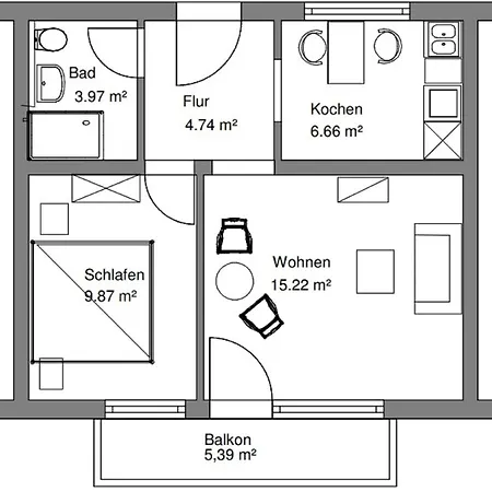 Apartment Moderne Oase *